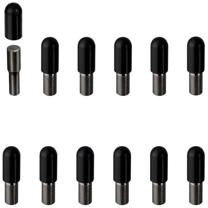 whitesnow 12pcs Metal Dual Diameter 1/4 Inch 5mm Shelf Pegs Pins Replacement Kitchen Cabinet Shelves Support Holders Bookshelf Bookcase Cupboard Adjustable Wood Glass Shelving Peg, Black Nickel - Image 1
