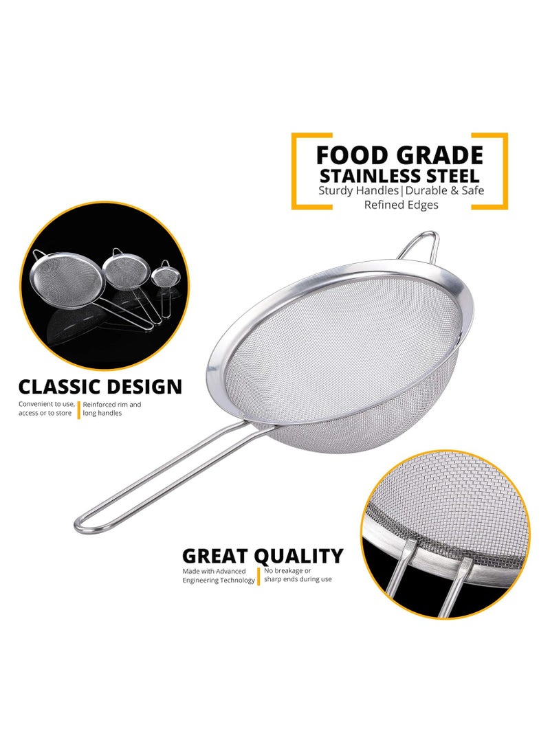 Cool Baby Sieves and Strainers Set - Metal Sieve Stainless Steel, Fine Mesh Strainer  - Image 2