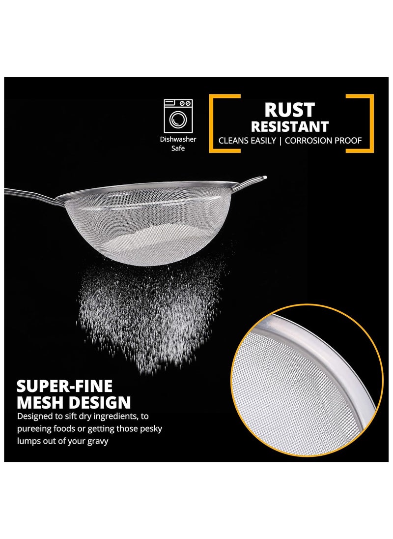 Cool Baby Sieves and Strainers Set - Metal Sieve Stainless Steel, Fine Mesh Strainer  - Image 3