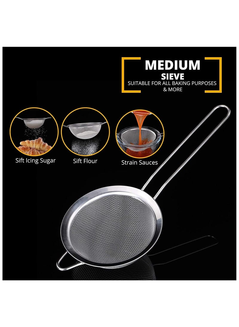 Cool Baby Sieves and Strainers Set - Metal Sieve Stainless Steel, Fine Mesh Strainer  - Image 4
