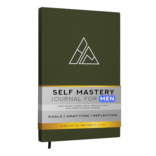 Realizations Self-Mastery Journal for Men - Gratitude Journal – 5 Minute Journals - Reflection Manifestation Journal for Mindfulness – Goal/Guided Gratitude Journel for Women & Men (Olive) - Image 1