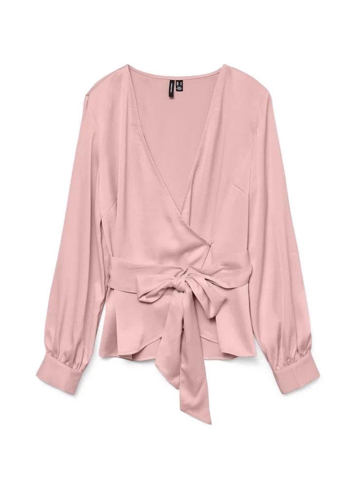VERO MODA Vmlilja Knot Detail V-Neck Wrap Top