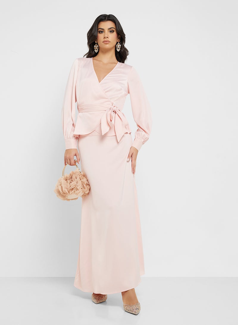 فيرو مودا بلوزة ملفوفة بياقة على شكل حرف  بتفاصيل عقدة - Image 4