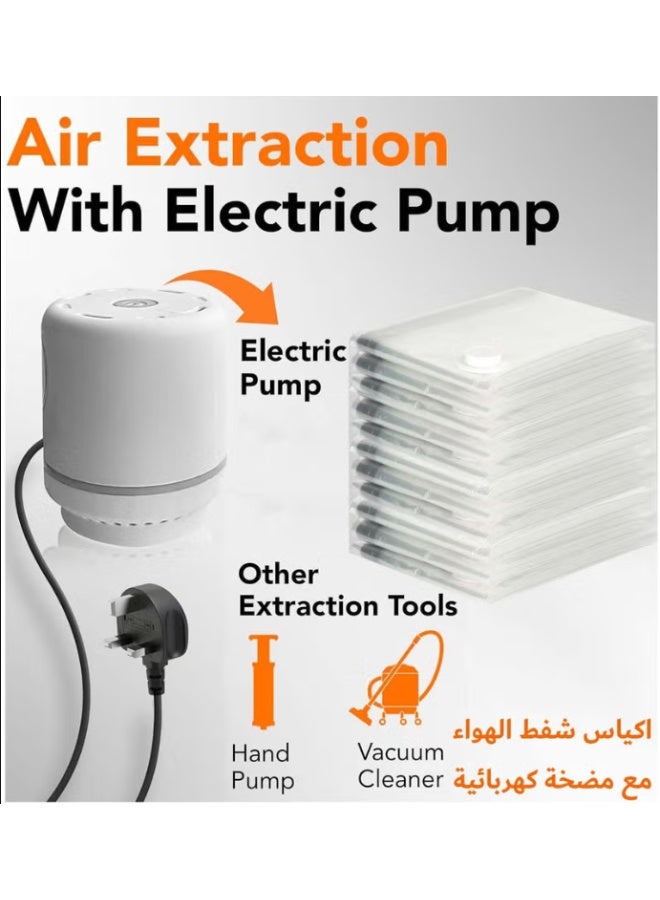 Plastic Vacuum Seal Bag Vacuum Storage Bags with Electric Pump, 6 Pack (2 Jumbo, 2 Large, 2 Medium) Vacuum Seal Storage Bags, Reusable Vacuum Bags for clothes, Mattress, Blanket, Duvets, Pillows, Comforters, Quilt, Travel - Image 4