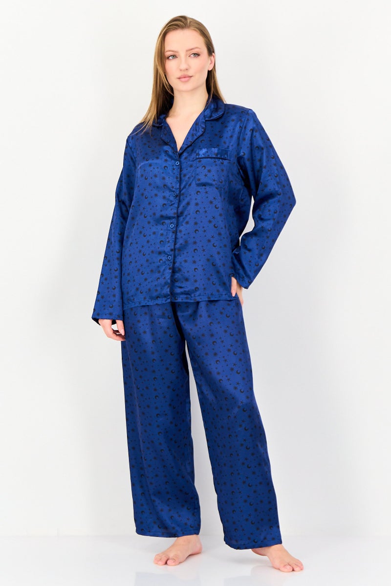 bebe Women 2 Piece Graphic Print Pyjama Top And Shorts, Multicolor - Image 1