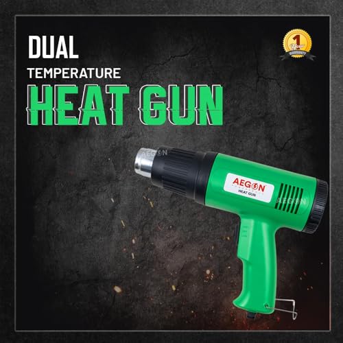 AEGON AHG1600 1600W Heat Gun Machine with Reduction Nozzle, Dual Temp 180°C-650°C, 2-Speed Air Flow (150-550 L/min) | Ideal for PVC Shrink, Wrapping, Packing, Paint Removal, Plastic Molding - Image 2
