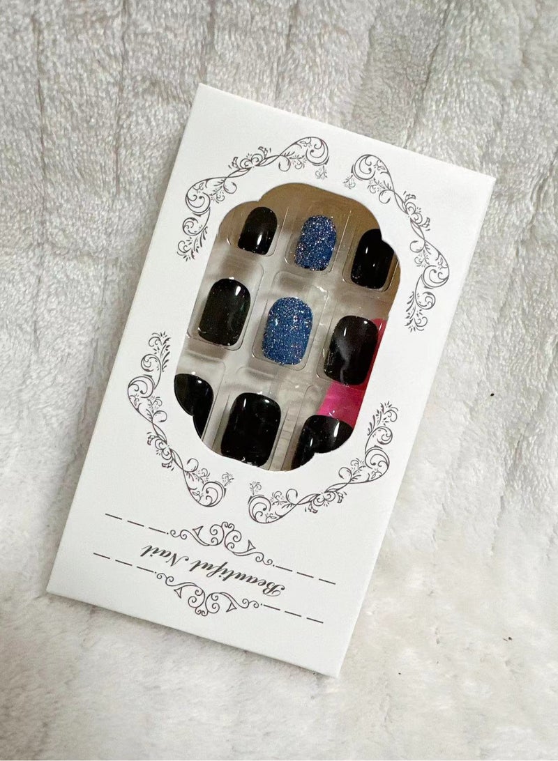 Captaintech French Tip Press On Nails - Package Soft Gel French Fake Nails Short, Salon-quality Press On Nails, Seamless Glue-on Nails for Woman Nail Art Manicure - Image 2