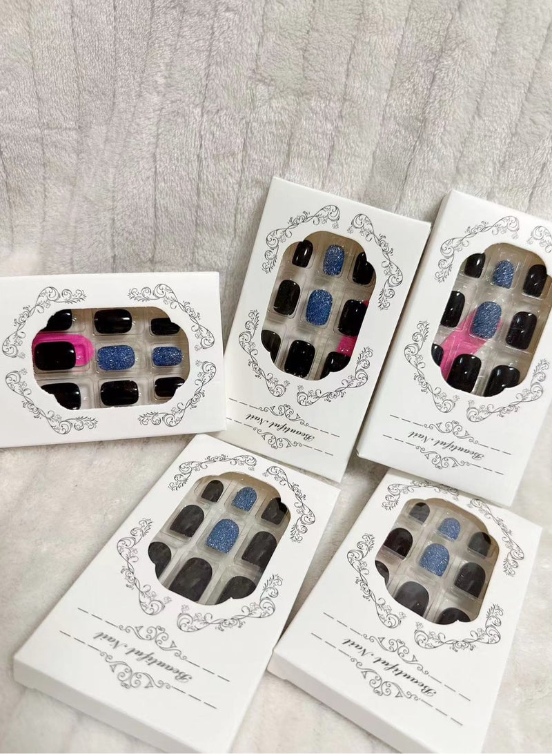 Captaintech French Tip Press On Nails - Package Soft Gel French Fake Nails Short, Salon-quality Press On Nails, Seamless Glue-on Nails for Woman Nail Art Manicure - Image 3