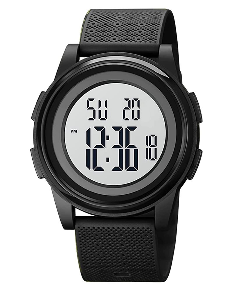 SNE Mens Watch Ultra-Thin Digital Sports Watch Minimalist Waterproof Digital Watches Men with Wide-Angle Display Rubber Strap Wrist Watch for Men 1206 - Image 1