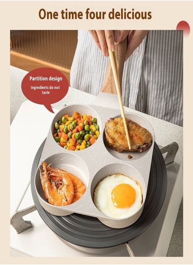 4-Cup Non-Stick Cast Iron Egg Frying Pan – Deep Multi-Function Egg and Burger Maker, Suitable for Gas, Induction, and Oven