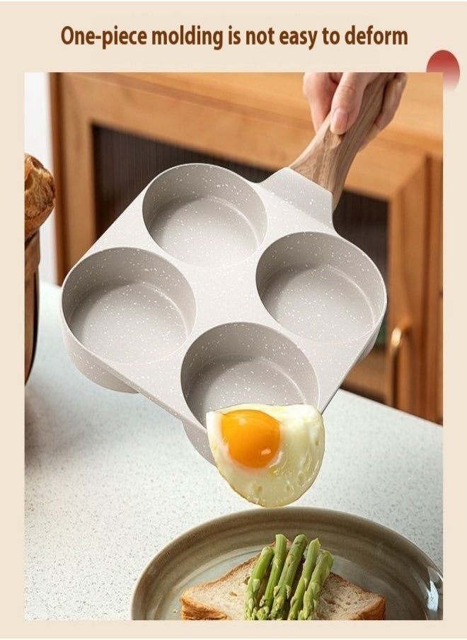4-Cup Non-Stick Cast Iron Egg Frying Pan – Deep Multi-Function Egg and Burger Maker, Suitable for Gas, Induction, and Oven