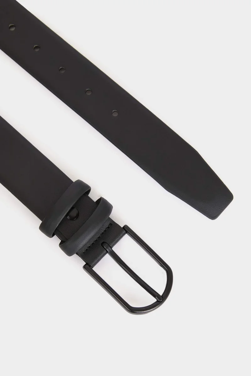 DeFacto Man Oval Buckle Faux Leather