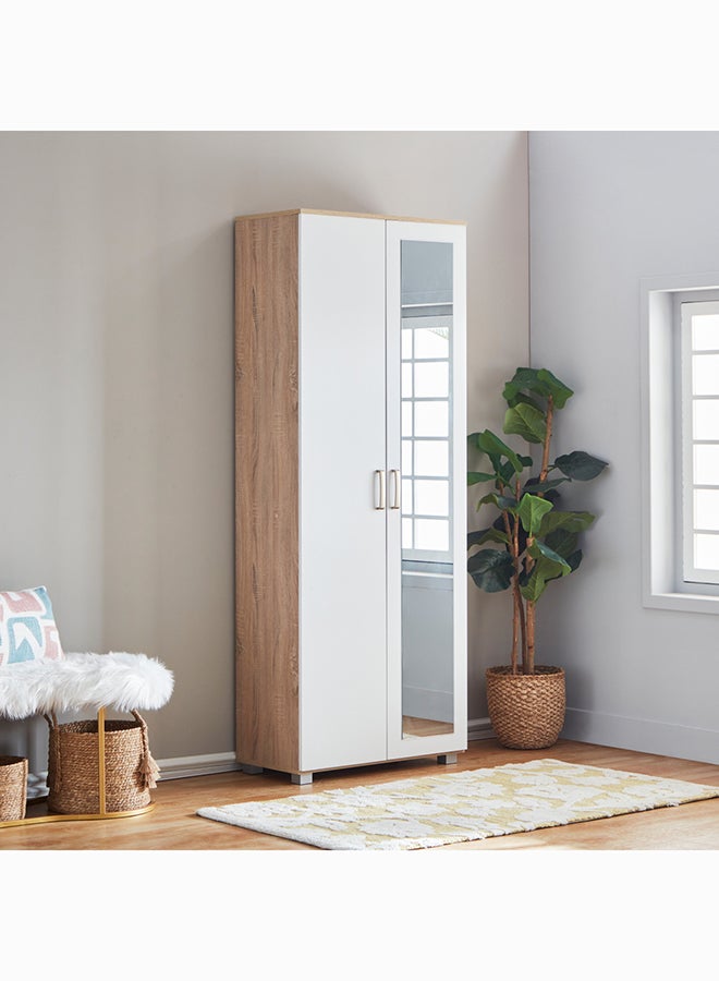 Home Box Capri Moonlight 33-Pair Tall Shoe Cabinet With Mirror 73 x 189 x 37 cm - Image 1