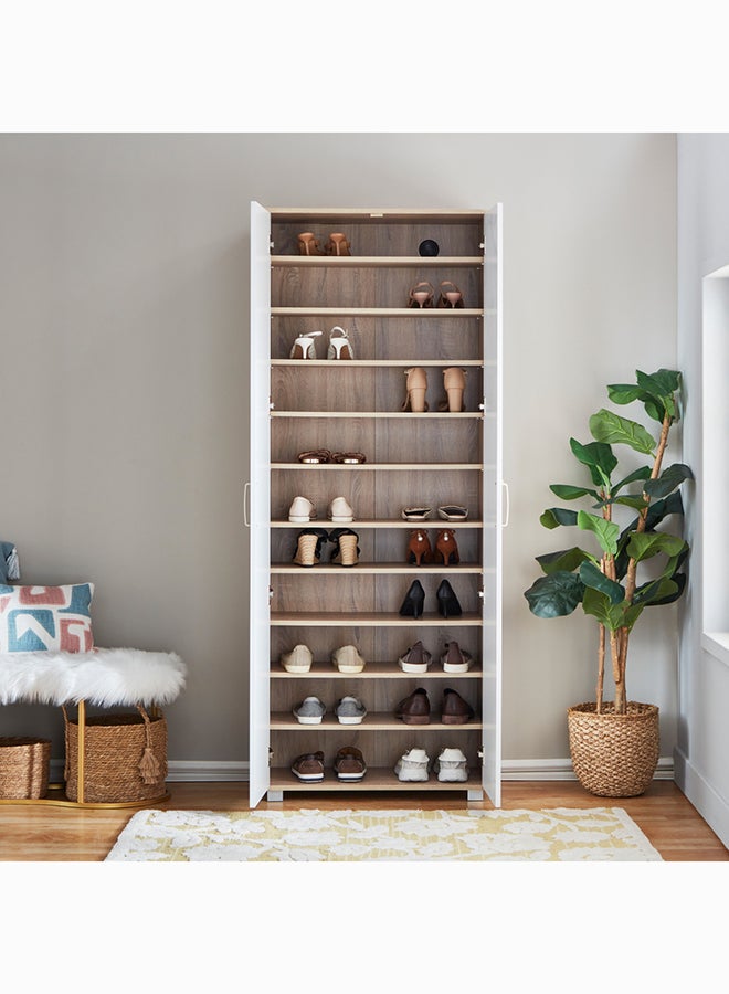 Home Box Capri Moonlight 33-Pair Tall Shoe Cabinet With Mirror 73 x 189 x 37 cm - Image 3