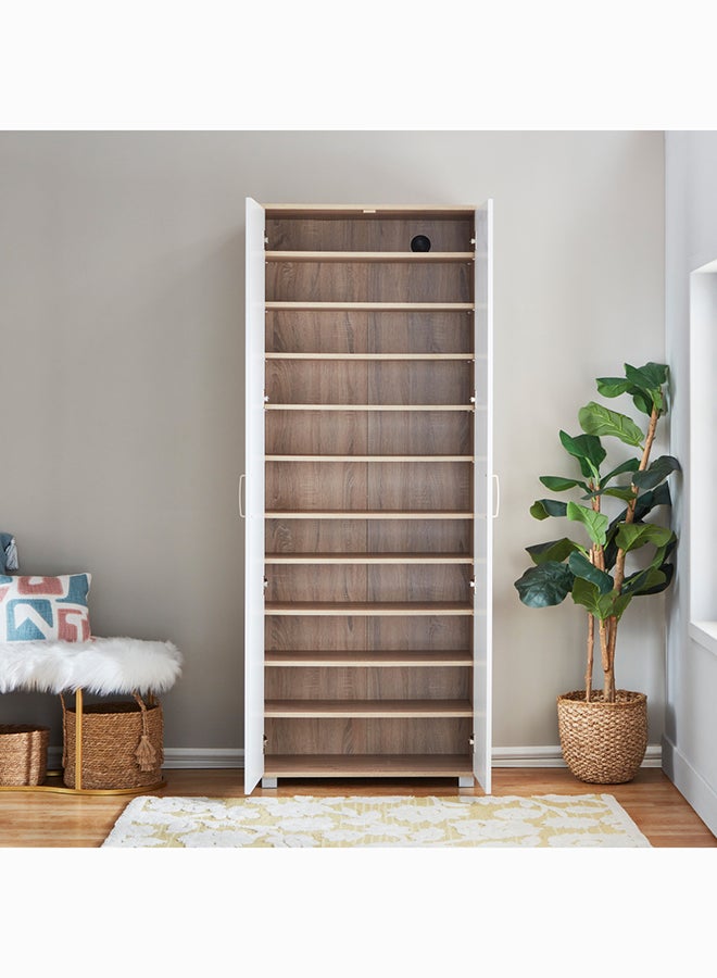 Home Box Capri Moonlight 33-Pair Tall Shoe Cabinet With Mirror 73 x 189 x 37 cm - Image 4