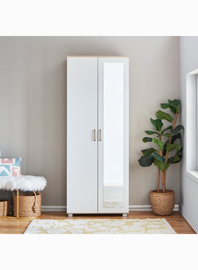 Home Box Capri Moonlight 33-Pair Tall Shoe Cabinet With Mirror 73 x 189 x 37 cm - Image 2