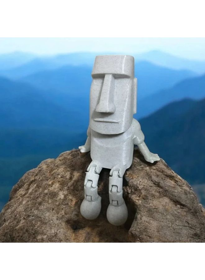 Black Easter Island Moai Statue Sculpture Home Office Decor - Image 2