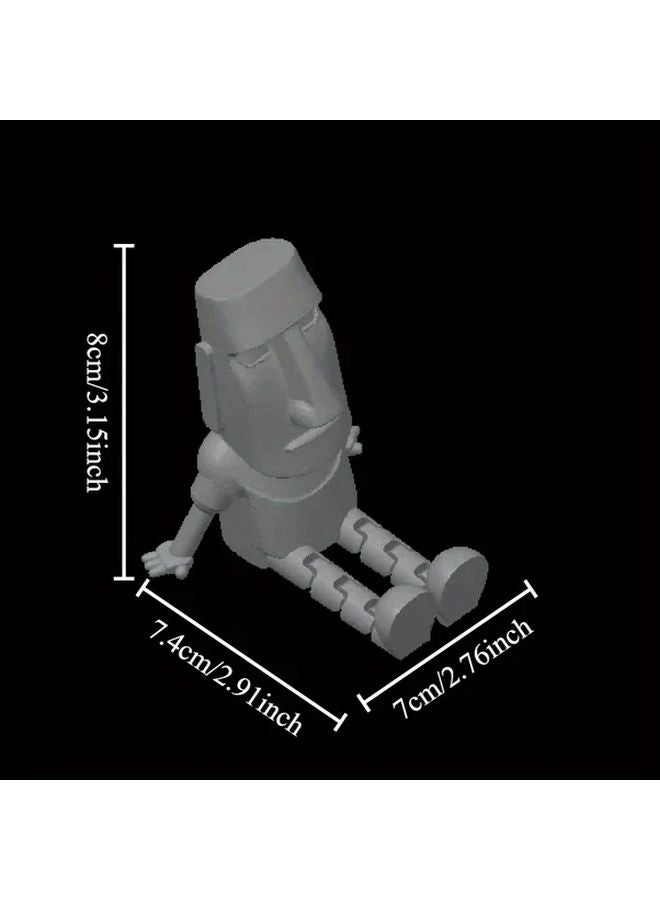 Black Easter Island Moai Statue Sculpture Home Office Decor - Image 4