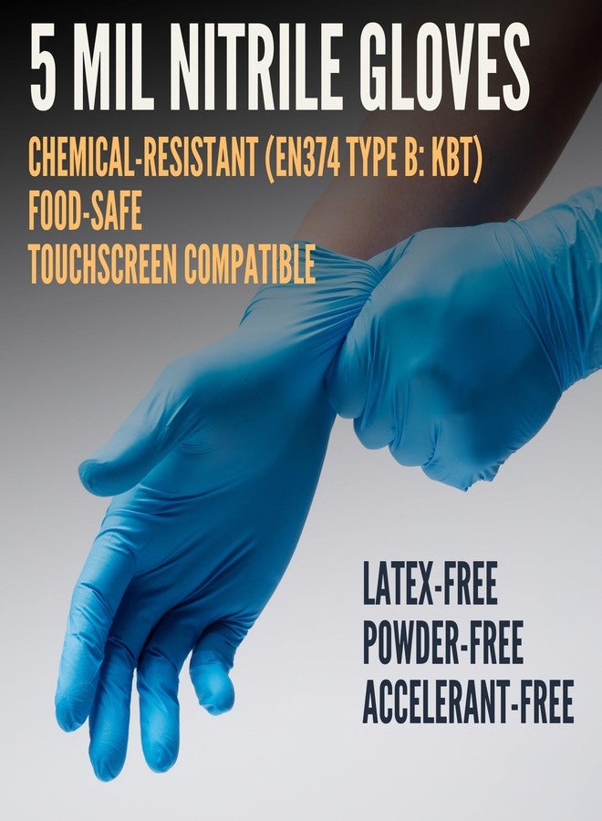 Cestus Azul, 5 Mil Nitrile Gloves, Disposable Gloves, Latex-Free, Powder-Free, Non-Sterile, Air-Tested, Textured (Box of 100, X-Large) Blue - Image 2