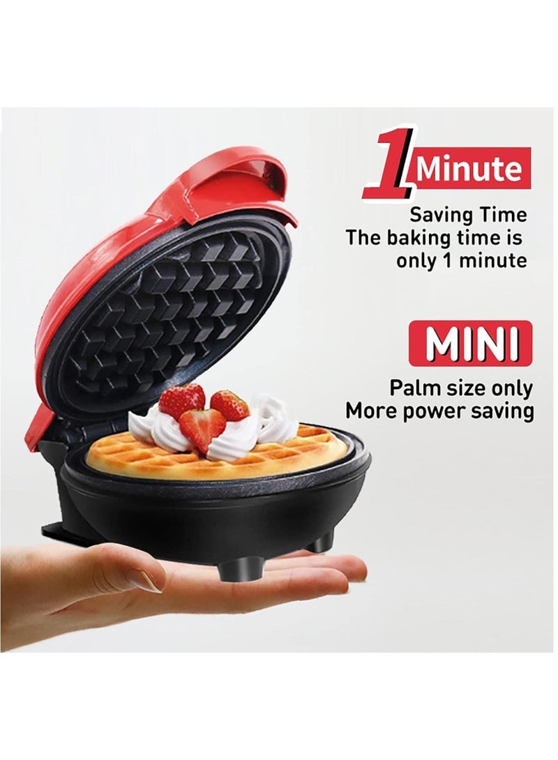 Mini Waffle Maker – Compact Non-Stick Pancake & Waffle Iron – Portable Breakfast Machine – Easy-to-Clean Electric Waffle Iron for Kids, Kitchen, Travel, Dorm – Small Waffle Maker for Home Use  - Image 2