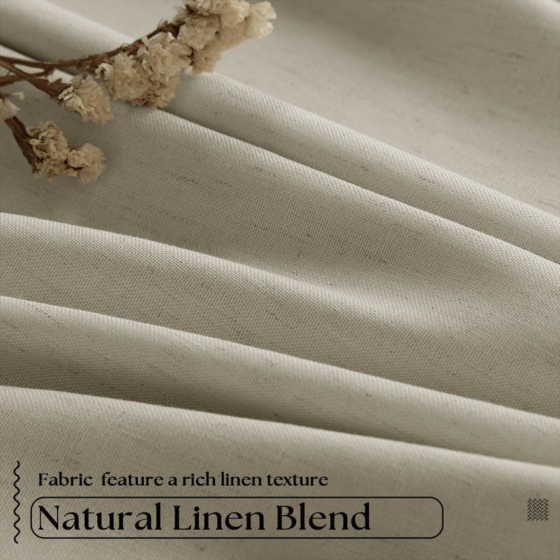 TWODRAPES بيرليوود البتولا قرصة مطوية الستائر الكاملة انتيلاء على الكتان مزيج الغرفة الستائر نافذة الستائر 80 بوصة لغرفة المعيش - Image 5