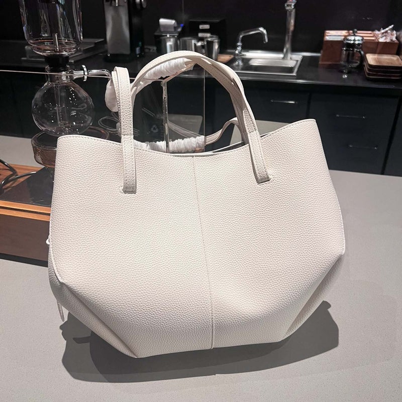 Autumn and Winter New Polene Wings Bag European and American Retro Handbag Internet Celebrant Underarm Bag Large Capacity Tote Bag White - Image 3