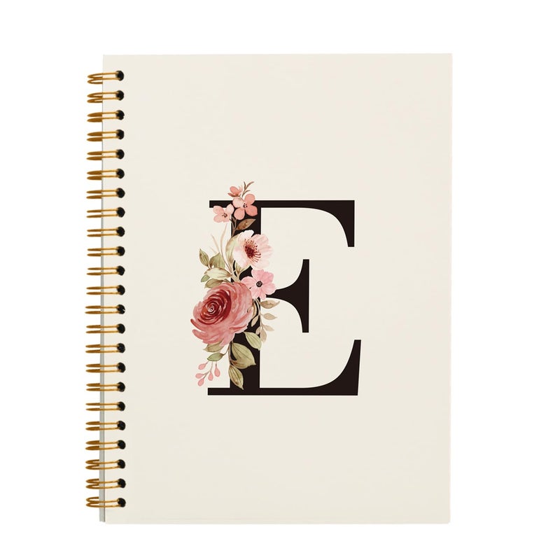 OXW Personalized Initial E Notebook, Monogrammed Gifts for Women Teen Girls Kids Coworkers Birthday, Customized Gifts, Personalized Cute Girly Gifts Custom Notebook Journal for Work Office(5.5'' X 8.3'') - Image 1