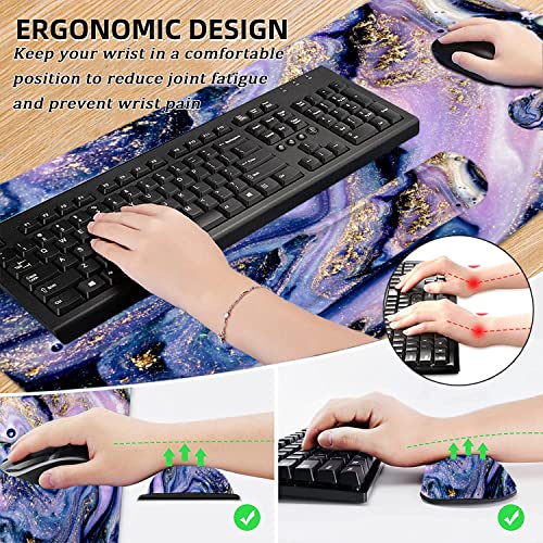 LATEEFAH Desk Mat, Mouse Pad with Wrist Rest, 4-in-1 Large Mouse Pads for Desk, Ergonomic Mouse Pad and Keyboard Wrist Rest Gaming Keyboard Mat for Office, Home - Image 3