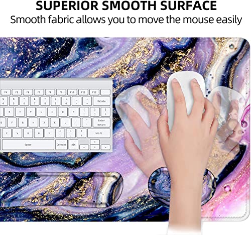 LATEEFAH Desk Mat, Mouse Pad with Wrist Rest, 4-in-1 Large Mouse Pads for Desk, Ergonomic Mouse Pad and Keyboard Wrist Rest Gaming Keyboard Mat for Office, Home - Image 4