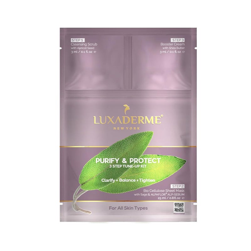 LuxaDerme LuxaDerme 3Step Korean Facial Kit  Deep Cleansing  Acne Control  Purifying Facial for Oily  AcneProne Skin  Brightening  Glowing Skin Treatment  AtHome Spa Facial Kit Pack of 1  - Image 1
