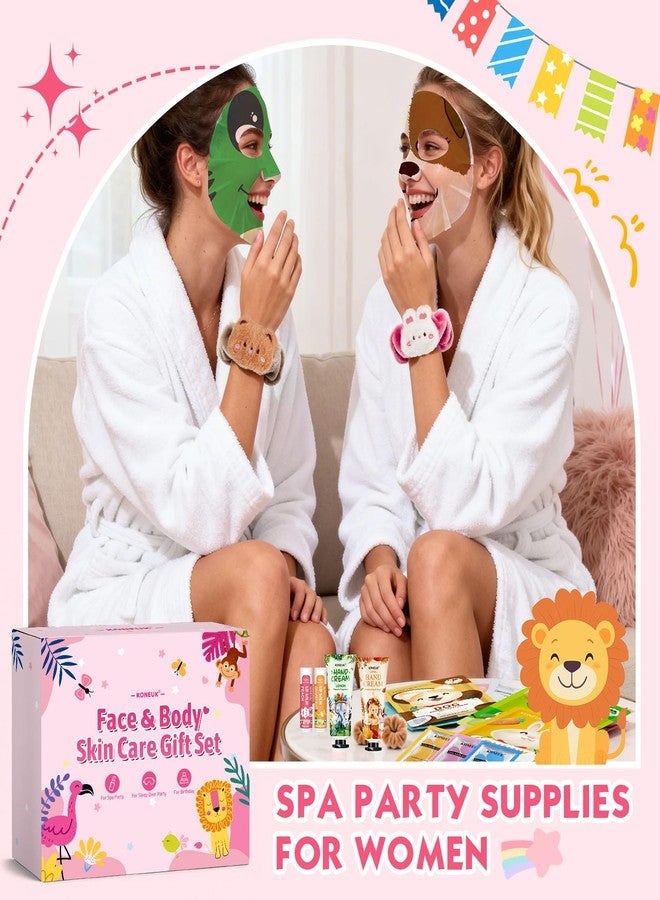 KONEUK 70PCS Animal Spa Party Supplies for Girls, Spa Party Favors Kit Include Girls Face Mask, Lip and Eye Mask Set, Lip Balm, Hand Cream and Foot Bath Bombs, Spa Birthday and Sleepover Party Supplies Gifts - Image 4