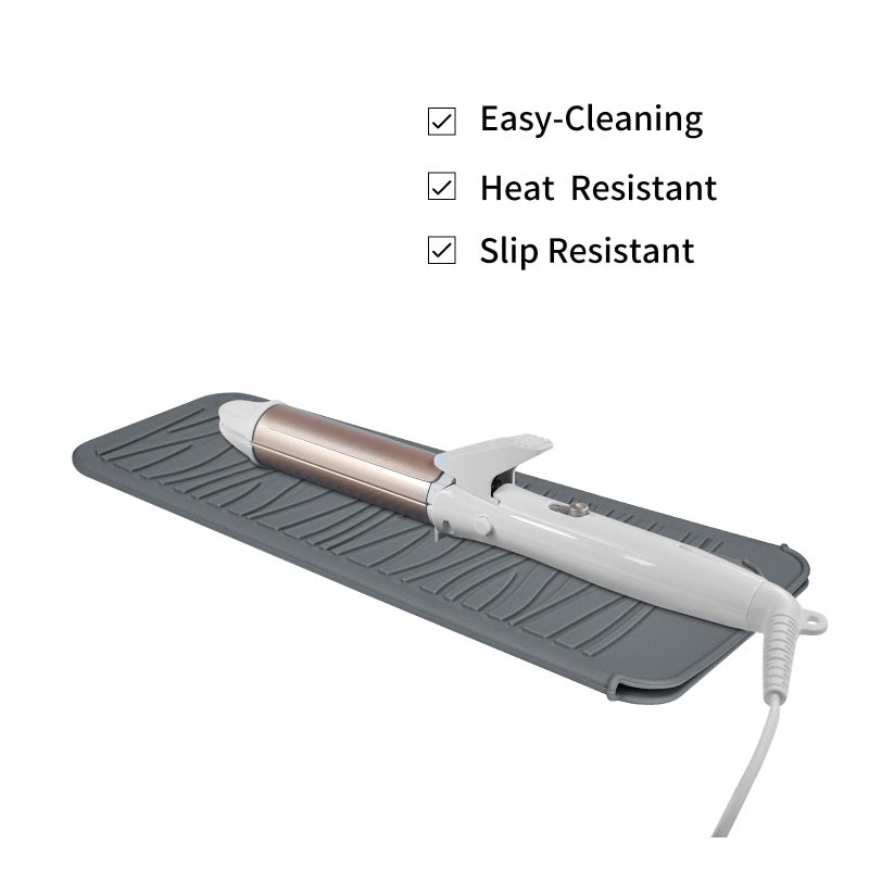 EIOKIT Silicone Heat Resistant Mat for Hair Iron, 11 x 5 inch, Grey, 1 Pack - Image 3