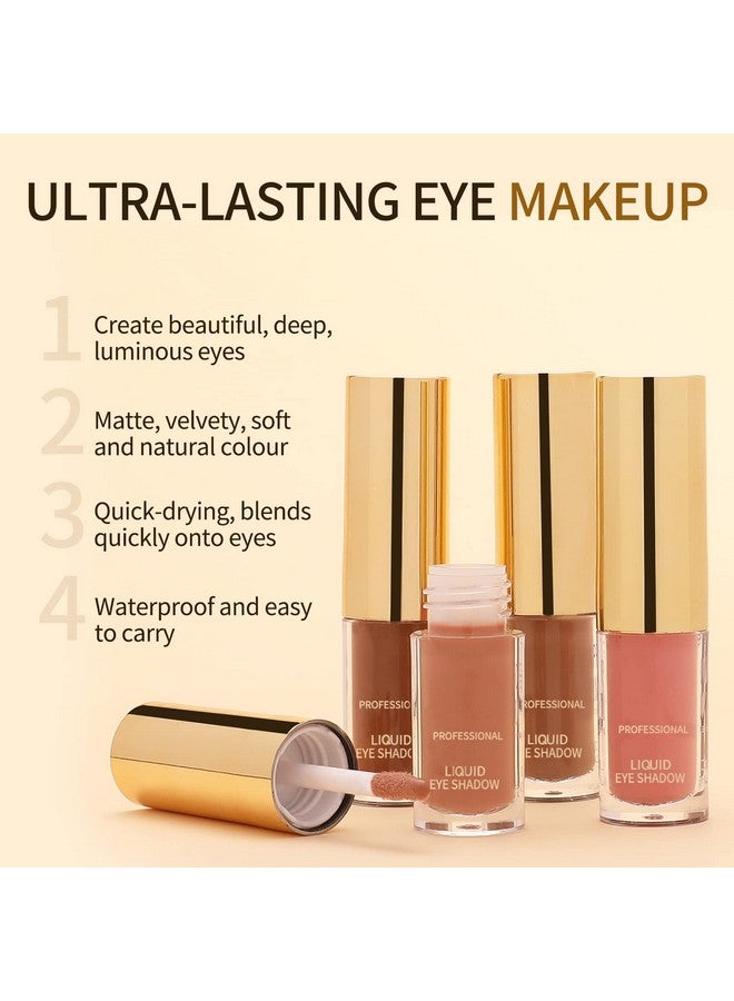 Boobeen Liquid Matte Eyeshadow Long Lasting Waterproof Liquid Eyeshadow Velvet Matte Cream Eyeshadow Neutral Nude Eyeshadow Makeup - Image 5