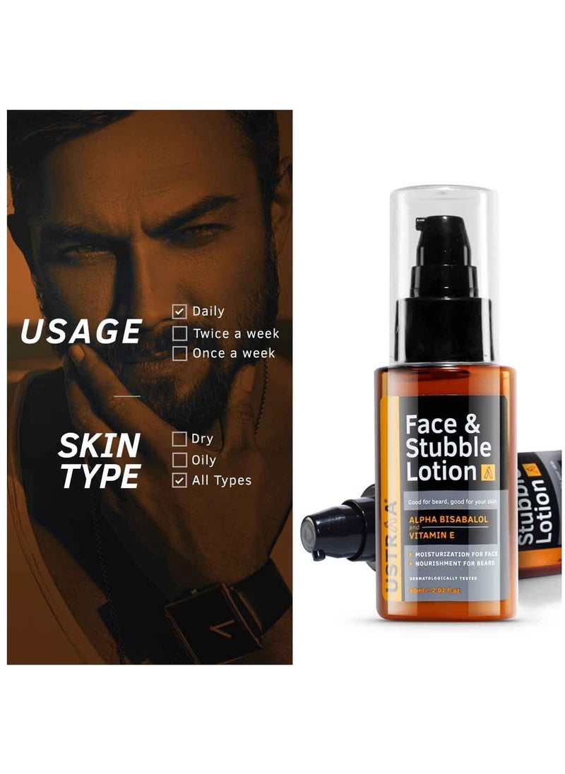 Ustraa - USTRAA Beard Growth Oil 35ml And Face Stubble lotion 60ml Combo Pack of 2 - Image 1