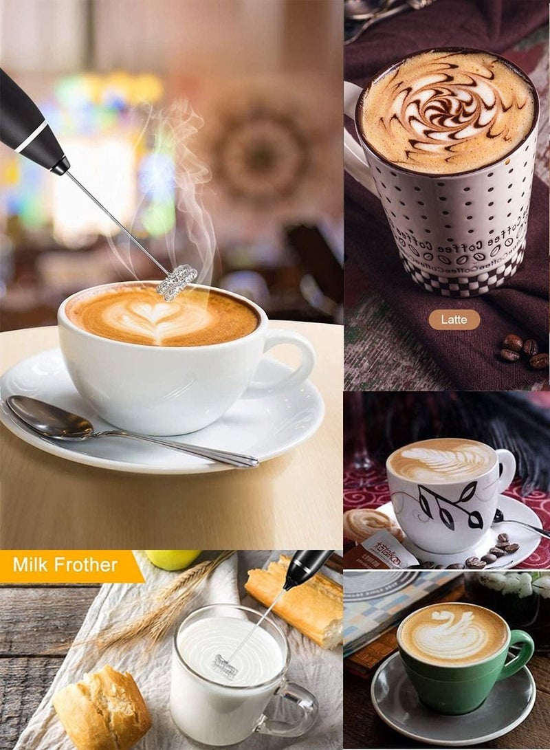 QUTOOB Rechargeable Milk Frothers Electric Blender for Cappuccino, Latte, Hot Chocolate, Coffee, Cream Multifunctional Handheld Mixer With 3 Speeds And Stirrer For Coffee, Drink Mixer, Egg Beater, Foam Maker - Image 4