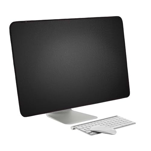 ALHBEJT Monitor Dust Cover for iMac 27 inch PU Leather AntiStatic Dustproof Protective Cover for LCDLEDHD Panel Case Computer Sleeve Monitor Dust Cover with Rear PocketBlack 27inch - Image 3