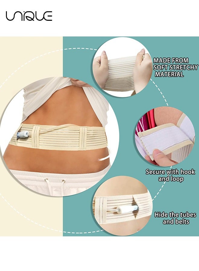 Unique Elastic Abdominal Belt, Soft Breathable Therapy Assist Belt, Adjustable Abdominal Catheter Holder Accessory, Safety Transfer Device Tip Feeding Tube Supplies (beige size L)  - Image 4