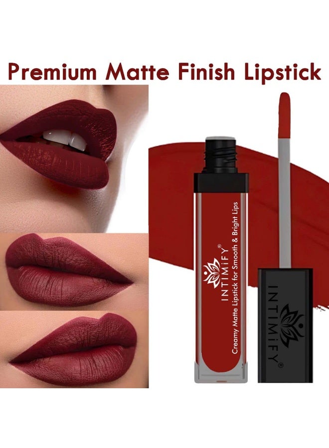 INTIMIFY أحمر شفاه سائل مطفي من إنتيميفي للنساء، لون عنابي، 6 مل - Image 2