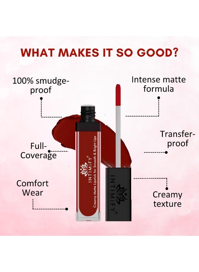 INTIMIFY أحمر شفاه سائل مطفي من إنتيميفي للنساء، لون عنابي، 6 مل - Image 4