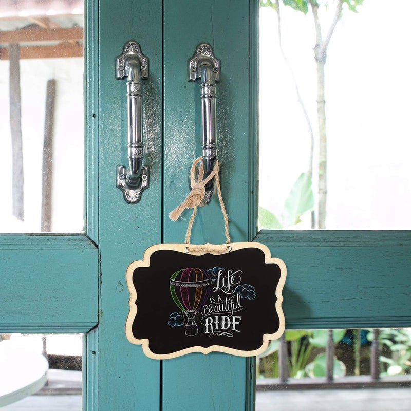 BOAO Wooden Mini Chalkboard Signs Chalkboard Hanging Labels, Ideal Price Tags, Message Boards, Black(12) - Image 4