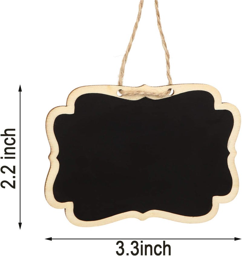 BOAO Wooden Mini Chalkboard Signs Chalkboard Hanging Labels, Ideal Price Tags, Message Boards, Black(12) - Image 3
