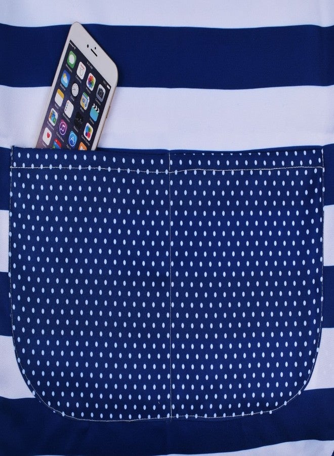 Love Potato Lovely Lady's Kitchen Fashion Cooking Baking Kitchen Aprons with Pockets for Mother's Day Gift, Plus Size Apron (31 x 28 Inches) Blue,white - Image 2