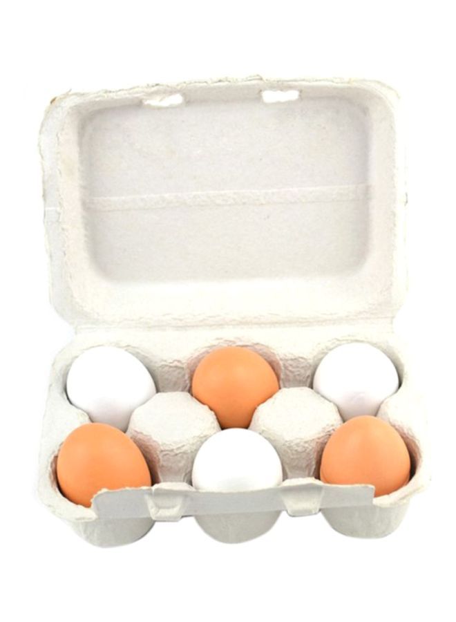 Loquat 6-Piece Wooden Egg Pretend Play Game 10x10x10centimeter - Image 2