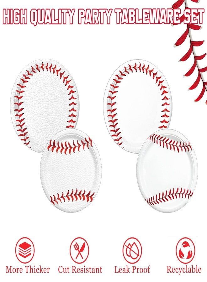 Oigco 140 PCS Baseball Birthday Decorations, Baseball Party Supplies Includes Plates, Napkins, Cups, Cutlery for Baseball Party Decorations, Serve 20 - Image 3