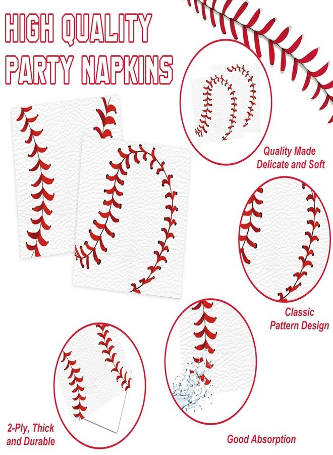 Oigco 140 PCS Baseball Birthday Decorations, Baseball Party Supplies Includes Plates, Napkins, Cups, Cutlery for Baseball Party Decorations, Serve 20 - Image 5