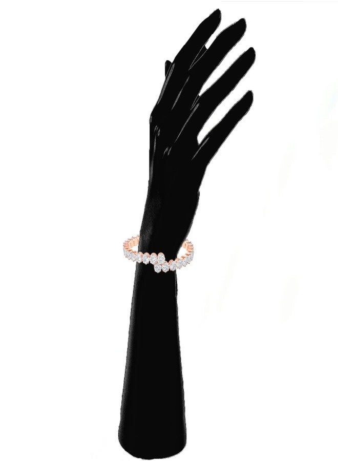 Mahi Rose Gold Plated Eternal Love Delightful Kada Bracelet with White Cubic Zirconia for women (BR1101015ZWhi) - Image 3