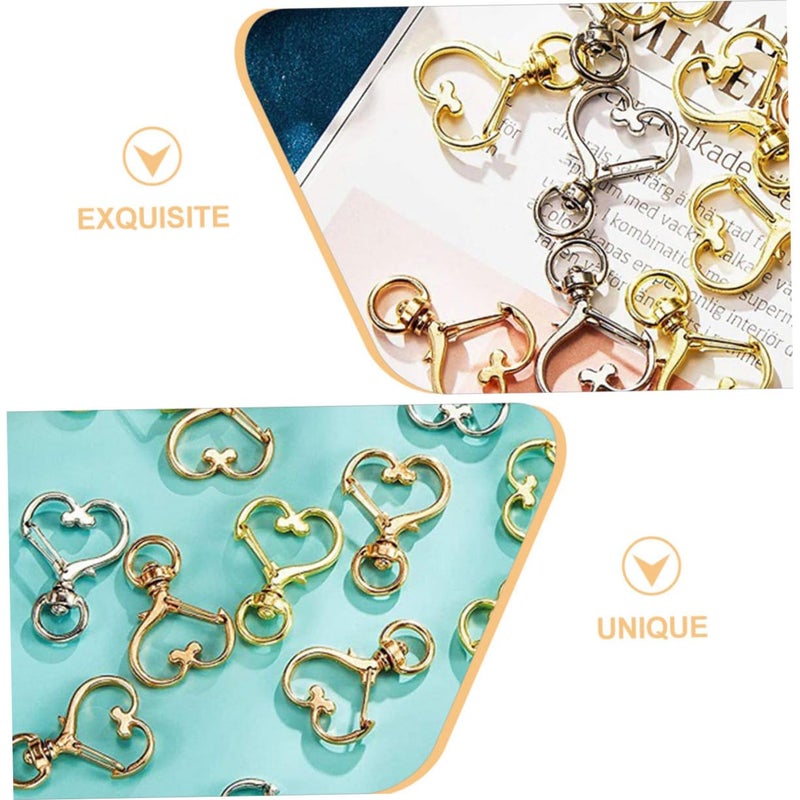 30 Pcs DIY Keychain Kit With Charms And Clips For Crafts Silver Color - Image 4