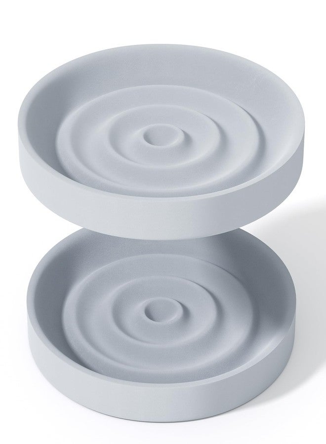 Slow Slog Diatomite Soap Dish, 2 Pack Water Absorbent Stone Soap Dish Holder, Quick Dry Diatomaceous Earth Bath Tray for Hand Soap, Bar Soap, Kitchen Sponge, Gray - Image 1