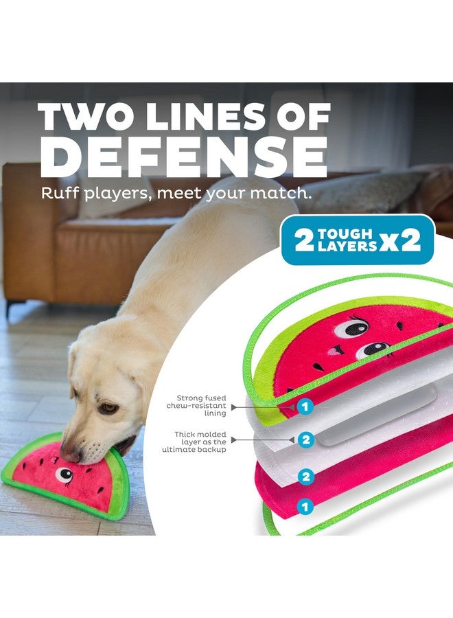outward hound Tough Skinz Durable Squeaky Dog Toy With Two Tough Layers, Watermelon, Red, Medium - Image 2