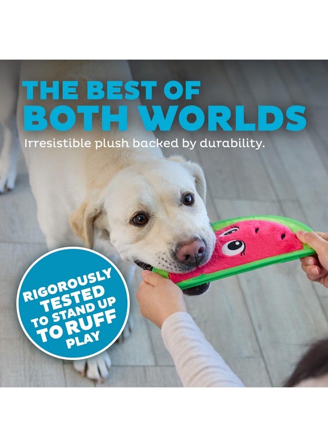 outward hound Tough Skinz Durable Squeaky Dog Toy With Two Tough Layers, Watermelon, Red, Medium - Image 3